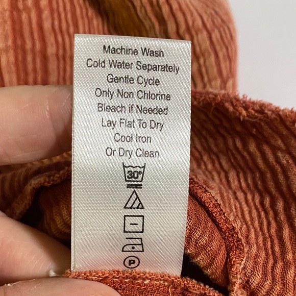 Kyla Seo Cotton Rust Terracotta Women's Tunic Top Bohemian Chic Style Soulful - Picture 9 of 11